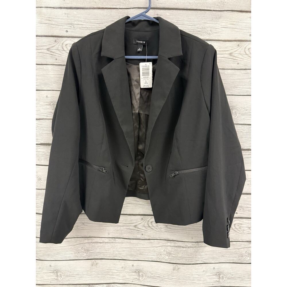 Torrid Black Button Blazer Jacket Womens 2X 18-20 NWT